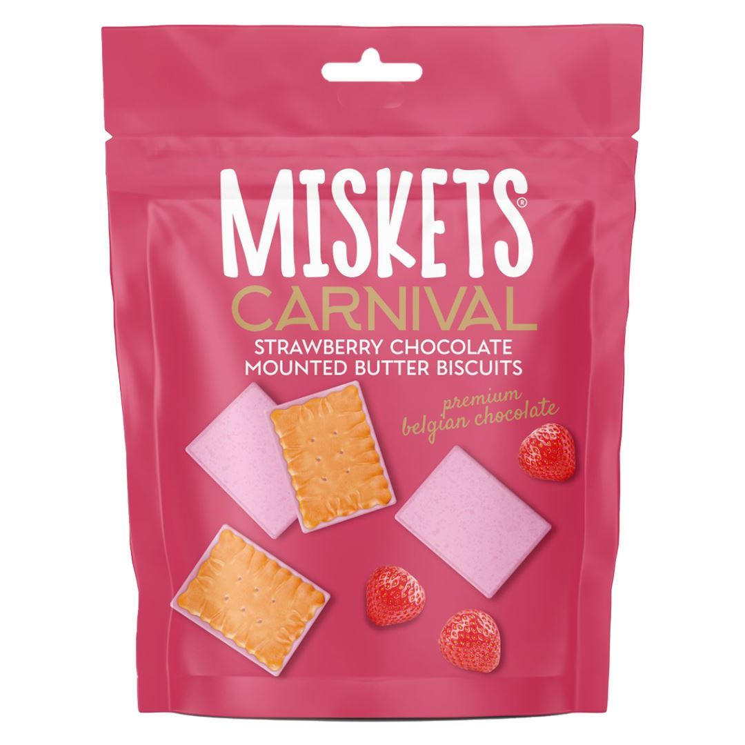 MISKETS Печенье в белом шоколаде со вкусом клубники 50г