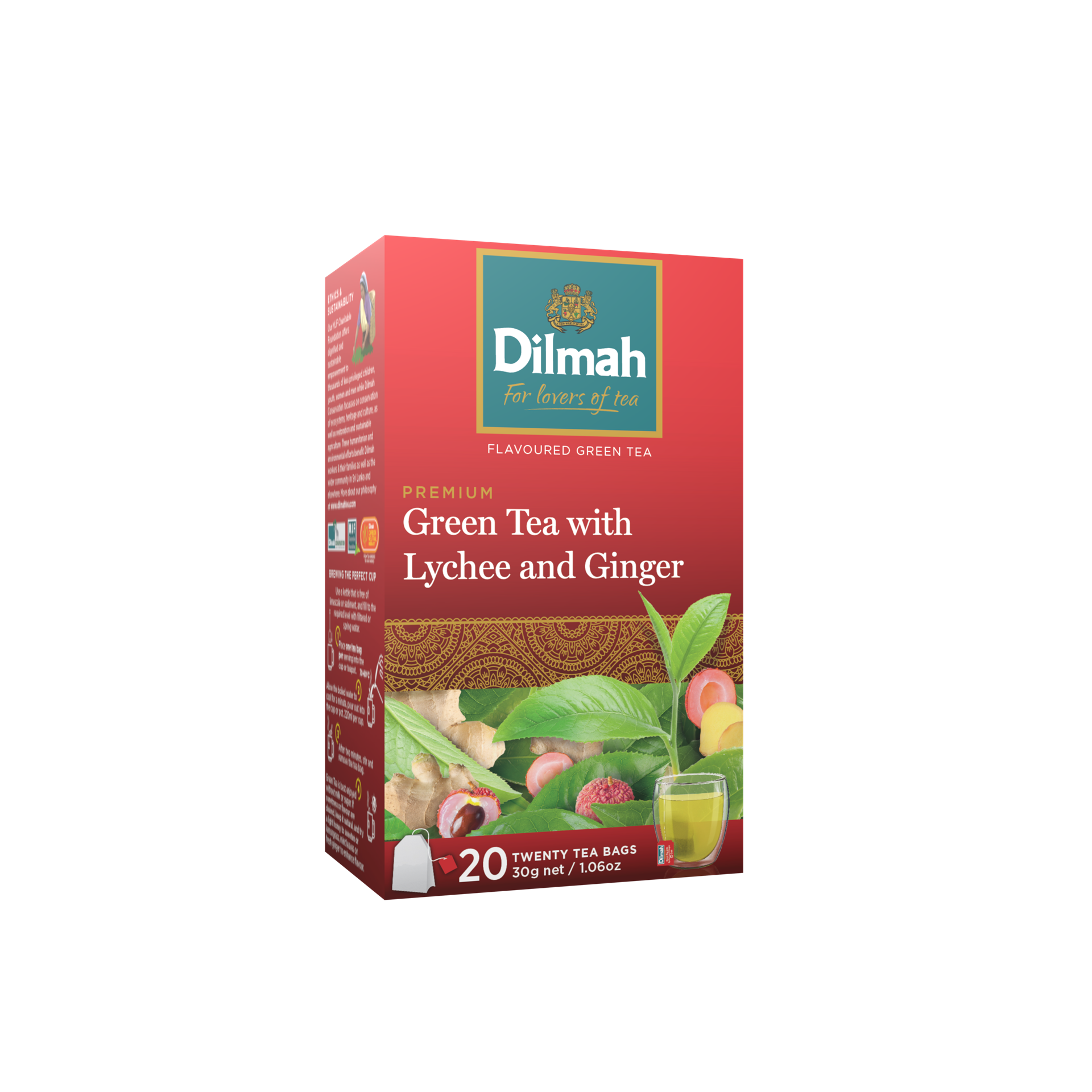 Чай Dilmah зеленый с Имбирем и Личи с/я 20х1,5г